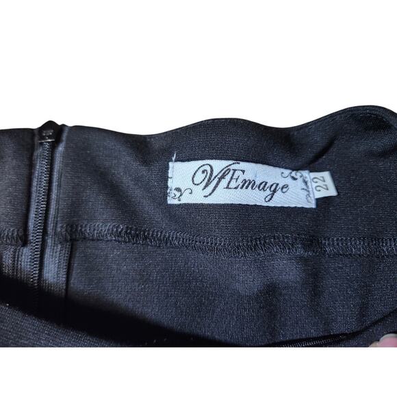 VF Emage Grunge Black White Gingham Plaid Colorblock Midi Dress Plus Size 22 - Picture 6 of 8